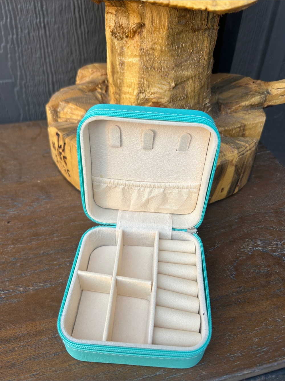 Turquoise Travel Jewelry Case - Compact Jewelry Organizer